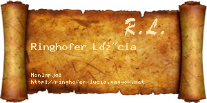 Ringhofer Lúcia névjegykártya